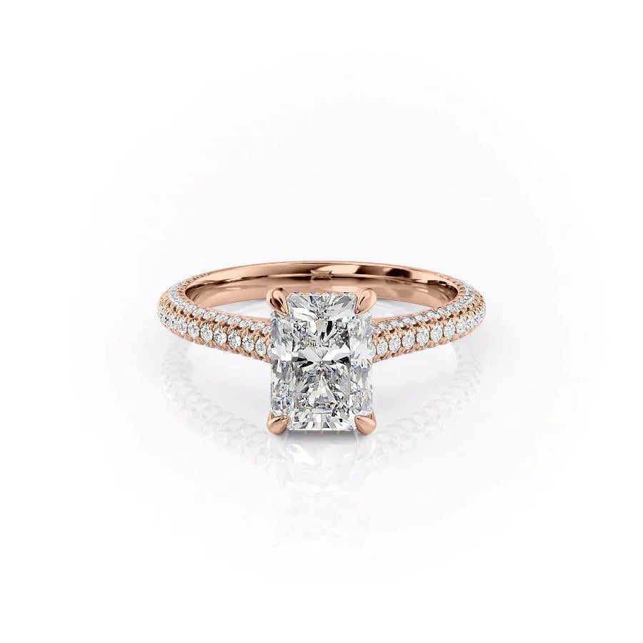 The Rachel Set With A 1 Carat Radiant Moissanite