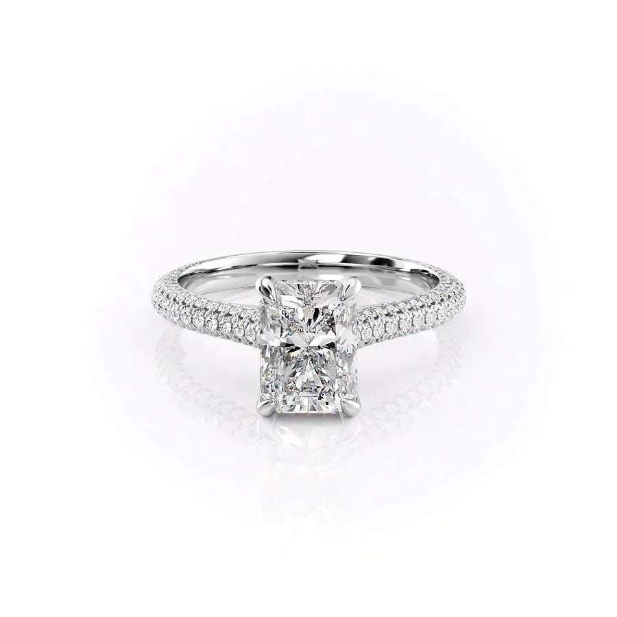 The Rachel Set With A 2 Carat Radiant Lab Diamond