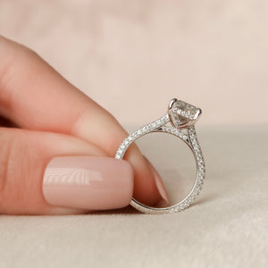 The Rachel Set With A 2.5 Carat Radiant Moissanite