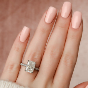 The Rachel Set With A 2.5 Carat Radiant Moissanite