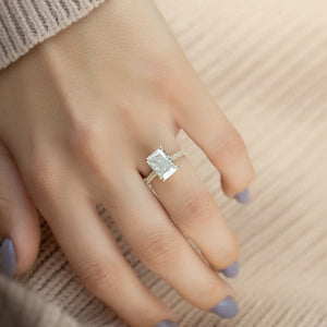 The Rachel Set With A 2 Carat Radiant Lab Diamond