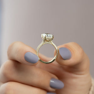 The Rachel Set With A 2 Carat Radiant Lab Diamond