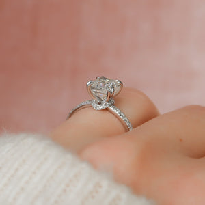 The Sofia Set With A 4 Carat Cushion Moissanite