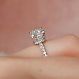 The Sofia Set With A 4 Carat Cushion Moissanite