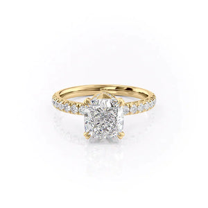 The Sofia Set With A 3 Carat Cushion Moissanite