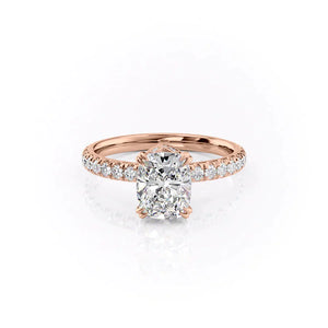 The Sofia Set With A 2.5 Carat Elongated Cushion Lab Diamond