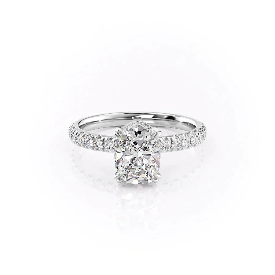 The Sofia Set With A 1 Carat Elongated Cushion Moissanite
