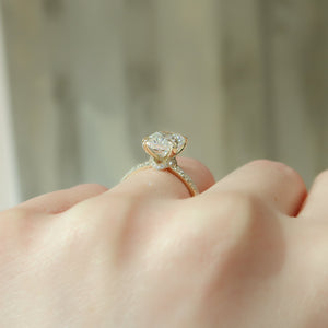 The Sofia Set With A 4.5 Carat Elongated Cushion Moissanite