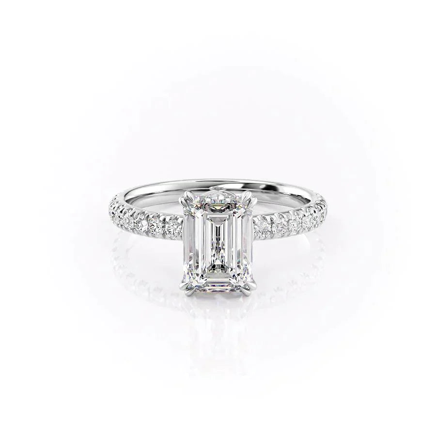 The Sofia Set With A 3.5 Carat Emerald Moissanite