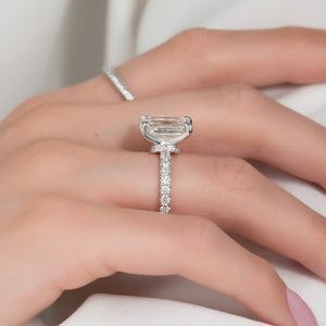 The Sofia Set With A 3.5 Carat Emerald Moissanite
