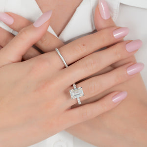 The Sofia Set With A 3.5 Carat Emerald Moissanite