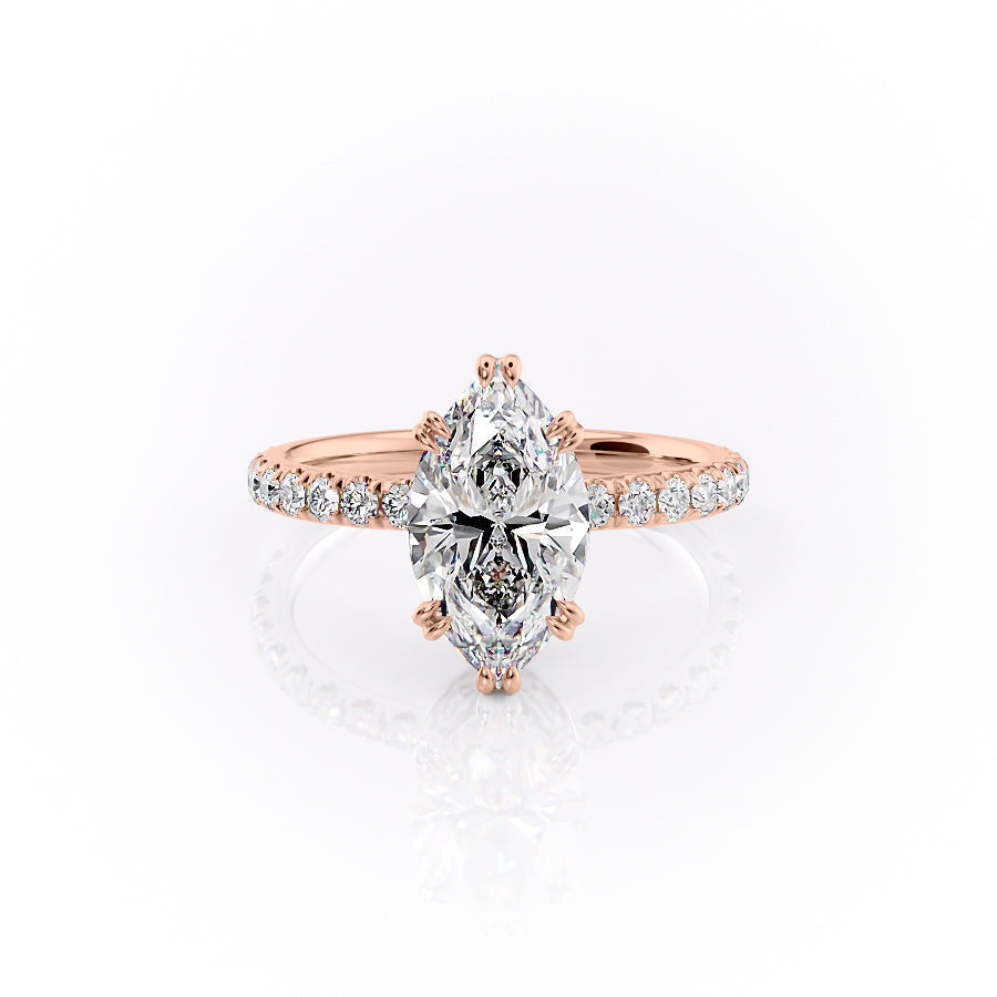 The Sofia Set With A 1 Carat Marquise Lab Diamond