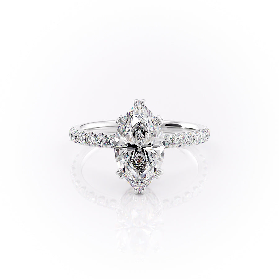 The Sofia Set With A 1.5 Carat Marquise Lab Diamond