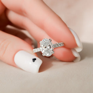 The Sofia Set With A 3.5 Carat Oval Moissanite