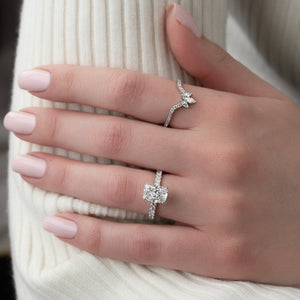 The Sofia Set With A 4.5 Carat Radiant Moissanite