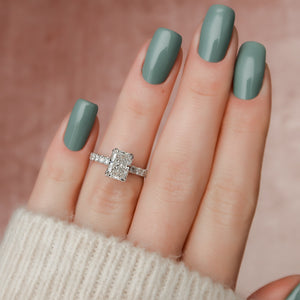 The Sofia Set With A 4.5 Carat Radiant Moissanite