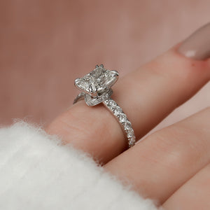 The Sofia Set With A 4.5 Carat Radiant Moissanite