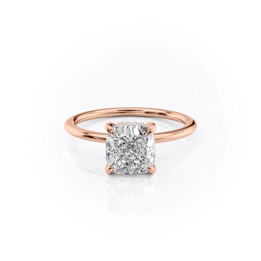 The Kamellie Set With A 2.5 Carat Cushion Moissanite