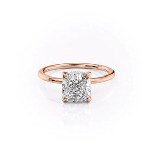 The Kamellie Set With A 2.5 Carat Cushion Moissanite
