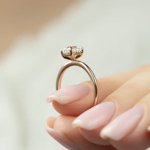 The Kamellie Set With A 3 Carat Cushion Lab Diamond