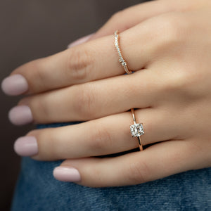The Kamellie Set With A 3 Carat Cushion Lab Diamond