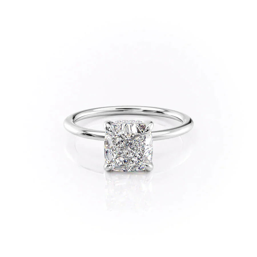 The Kamellie Set With A 2 Carat Cushion Lab Diamond