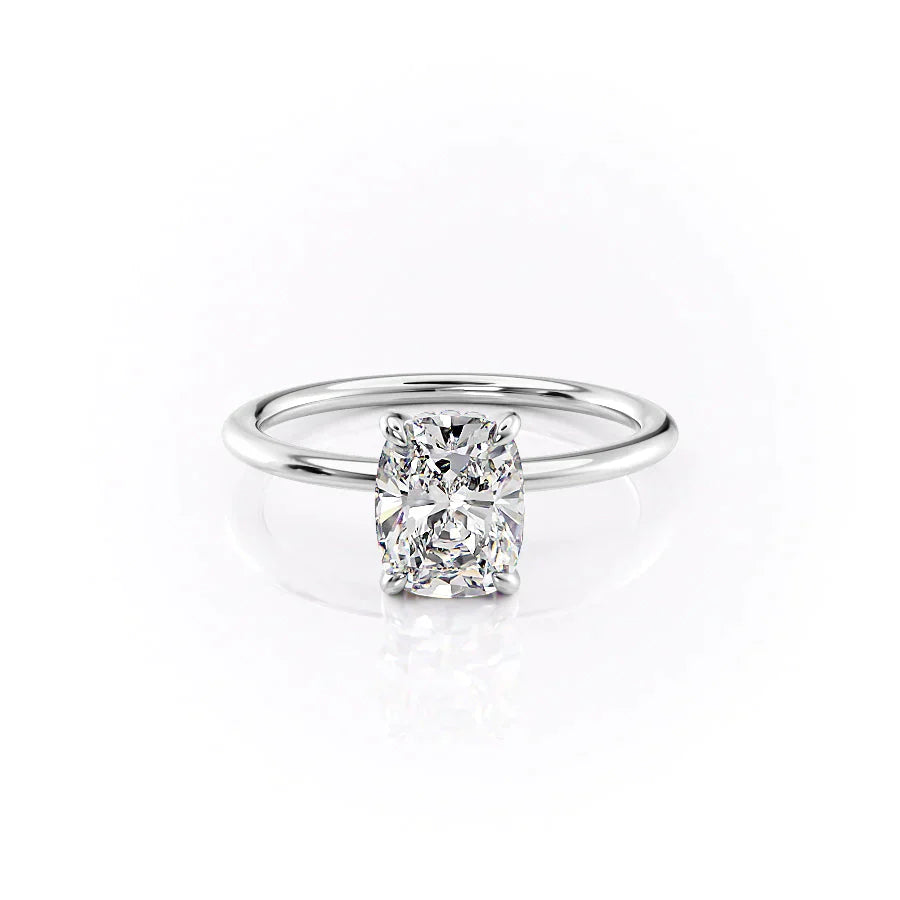 The Kamellie Set With A 2 Carat Elongated Cushion Lab Diamond