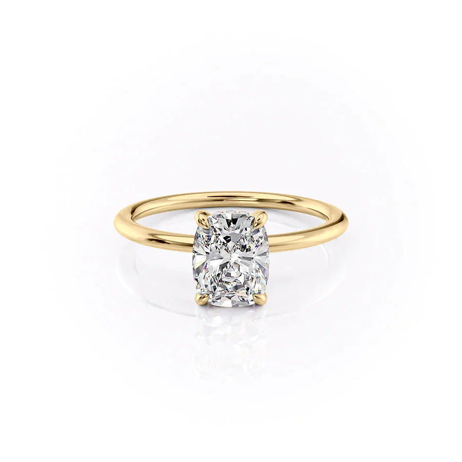 The Kamellie Set With A 3.5 Carat Elongated Cushion Moissanite
