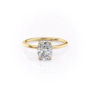 The Kamellie Set With A 2 Carat Elongated Cushion Lab Diamond