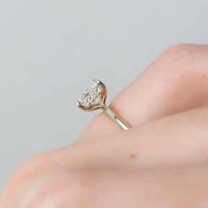 The Kamellie Set With A 2 Carat Elongated Cushion Lab Diamond