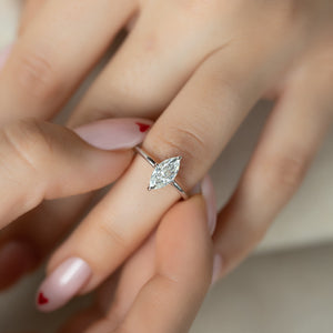 The Kamellie Set With A 2 Carat Marquise Lab Diamond