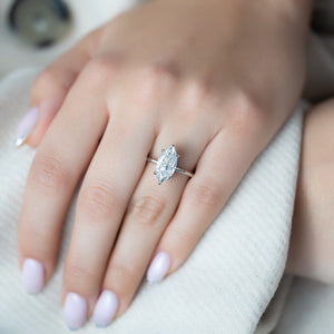 The Kamellie Set With A 2 Carat Marquise Lab Diamond