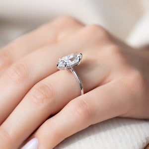 The Kamellie Set With A 2 Carat Marquise Lab Diamond