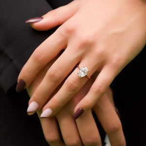 The Kamellie Set With A 1.5 Carat Oval Lab Diamond