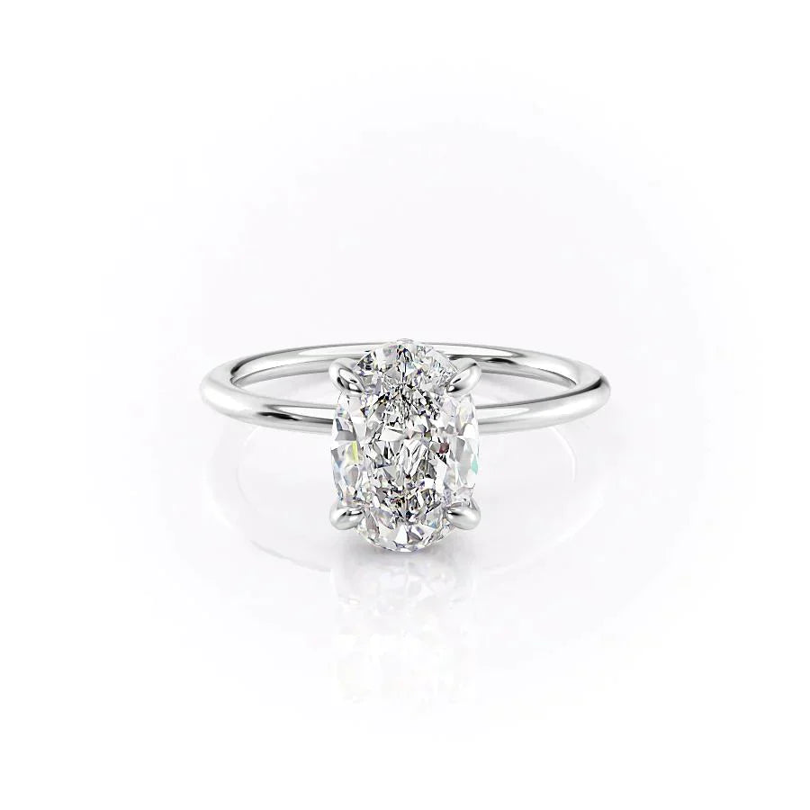 The Kamellie Set With A 3.5 Carat Oval Moissanite