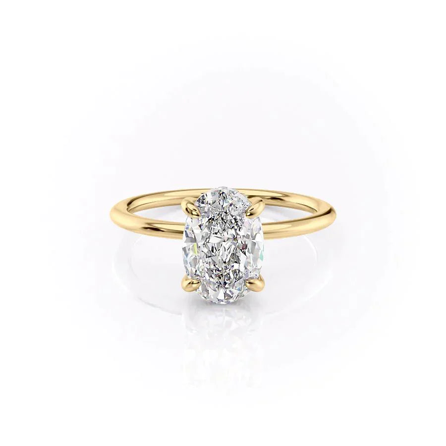 The Kamellie Set With A 1 Carat Oval Lab Diamond
