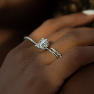 The Kamellie Set With A 1 Carat Princess Lab Diamond