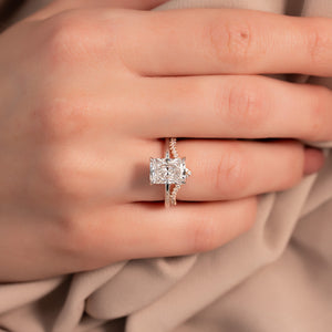 The Kamellie Set With A 1 Carat Radiant Lab Diamond