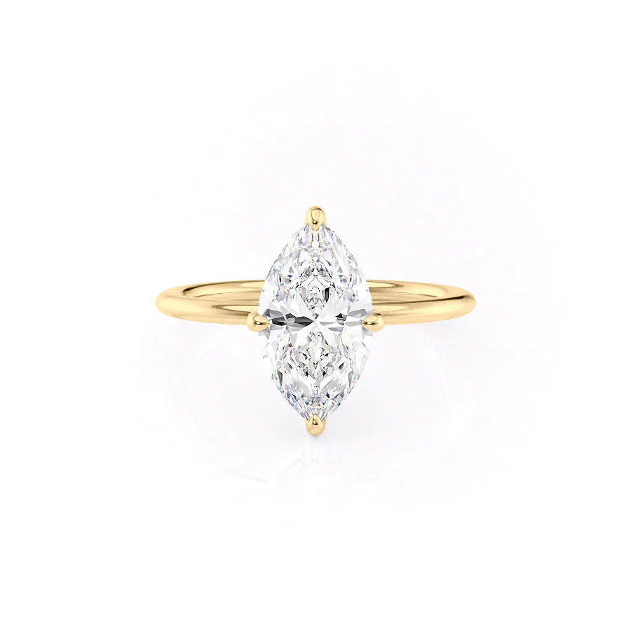 The Kamellie Set With A 3 Carat Marquise Lab Diamond