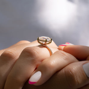 The Pave Kamellie Set With A 2 Carat Cushion Lab Diamond