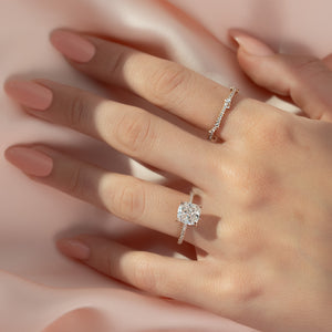 The Pave Kamellie Set With A 2 Carat Cushion Lab Diamond