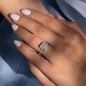 The Pave Kamellie Set With A 2 Carat Cushion Lab Diamond