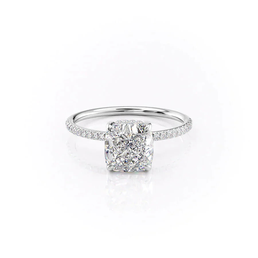The Pave Kamellie Set With A 1 Carat Cushion Lab Diamond
