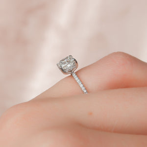 The Pave Kamellie Set With A 1 Carat Cushion Lab Diamond