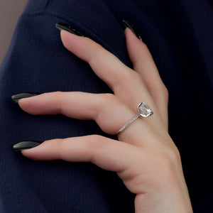 The Pave Kamellie Set With A 1 Carat Cushion Lab Diamond