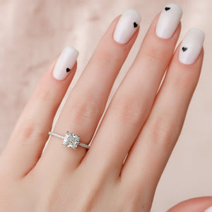 The Pave Kamellie Set With A 1 Carat Cushion Lab Diamond