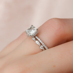 The Pave Kamellie Set With A 1 Carat Cushion Lab Diamond