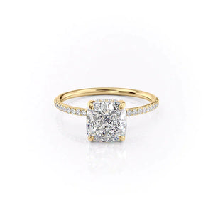 The Pave Kamellie Set With A 2.5 Carat Cushion Lab Diamond
