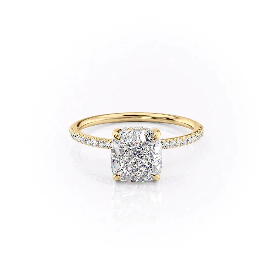 The Pave Kamellie Set With A 3 Carat Cushion Lab Diamond