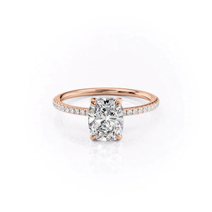 The Pave Kamellie Set With A 4.5 Carat Elongated Cushion Moissanite